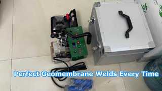 SWT-NSGM1 mit Edelstahl-Heizkeil zum Schweißen von PVC-Geomembranen