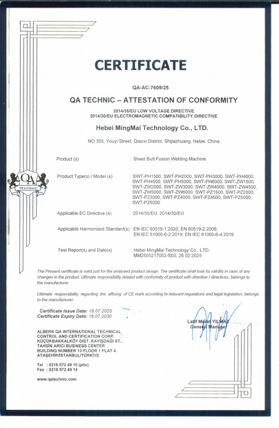 China Hebei Boda Plastic Technology Co., Ltd. zertifizierungen