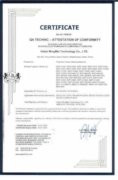 China Hebei Boda Plastic Technology Co., Ltd. zertifizierungen