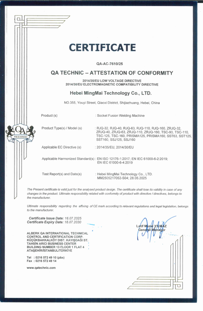 China Hebei Mingmai Technology Co.,Ltd zertifizierungen